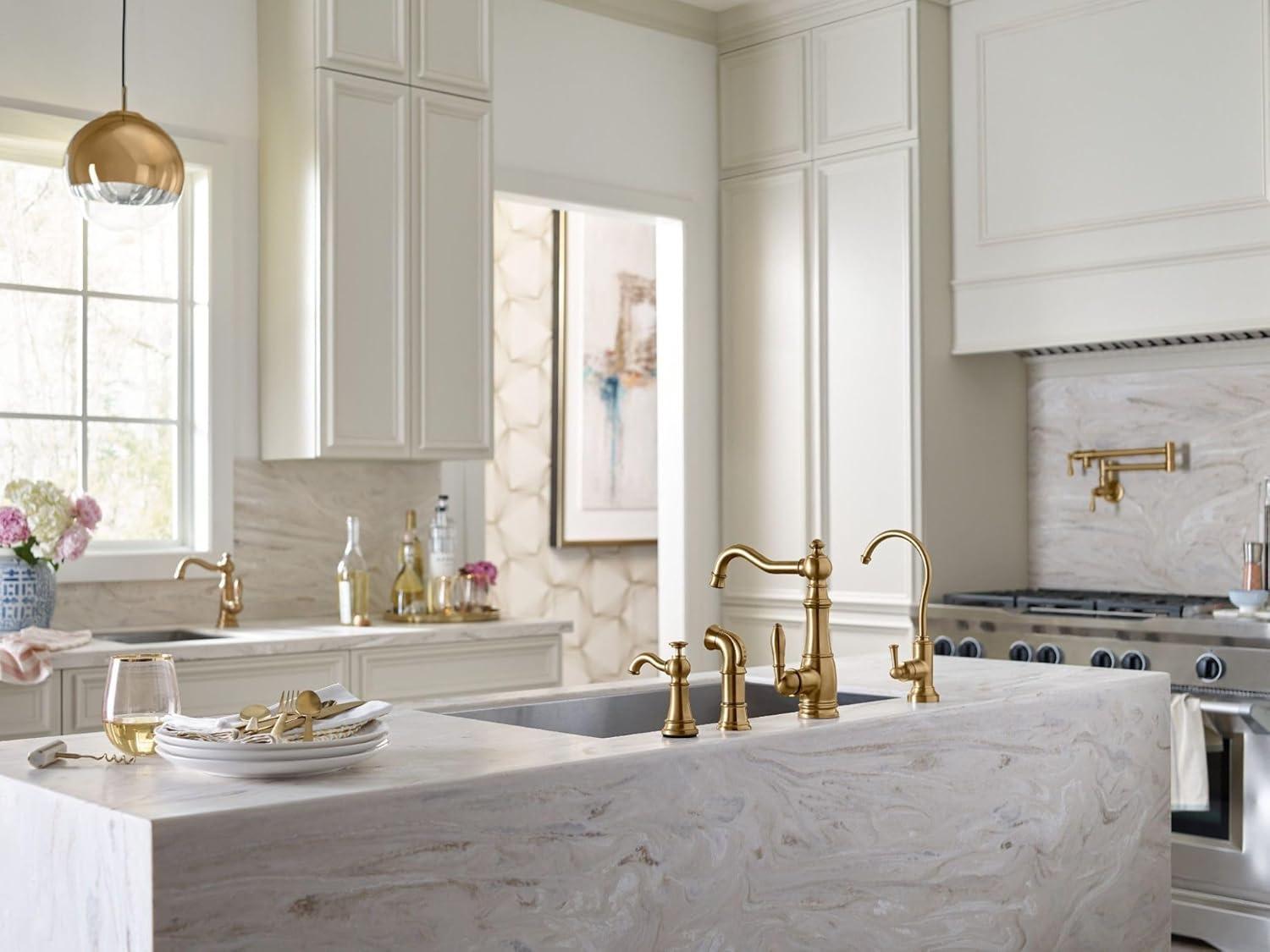 Moen Traditional Wall Mount Swing Arm Folding Pot Filler Kitchen Faucet