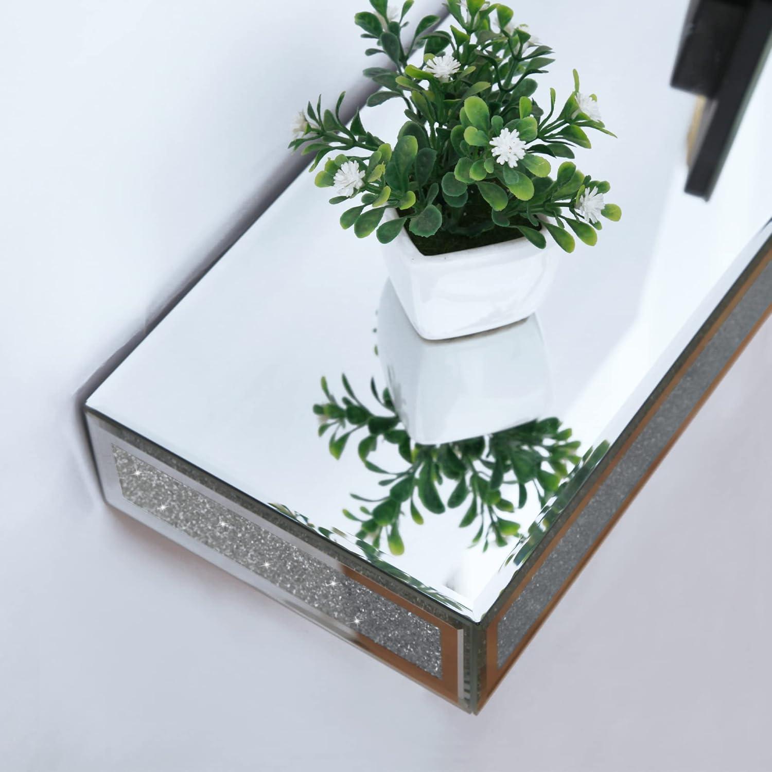 SHYFOY 2 Piece Mirror Floating Wall Shelf for Home Kitchen