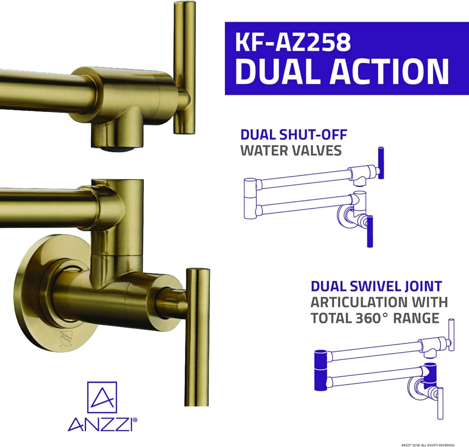 ANZZI ANZZI Braccia Series 24" Wall Mounted Pot Filler With Accessories KF-AZ258BN