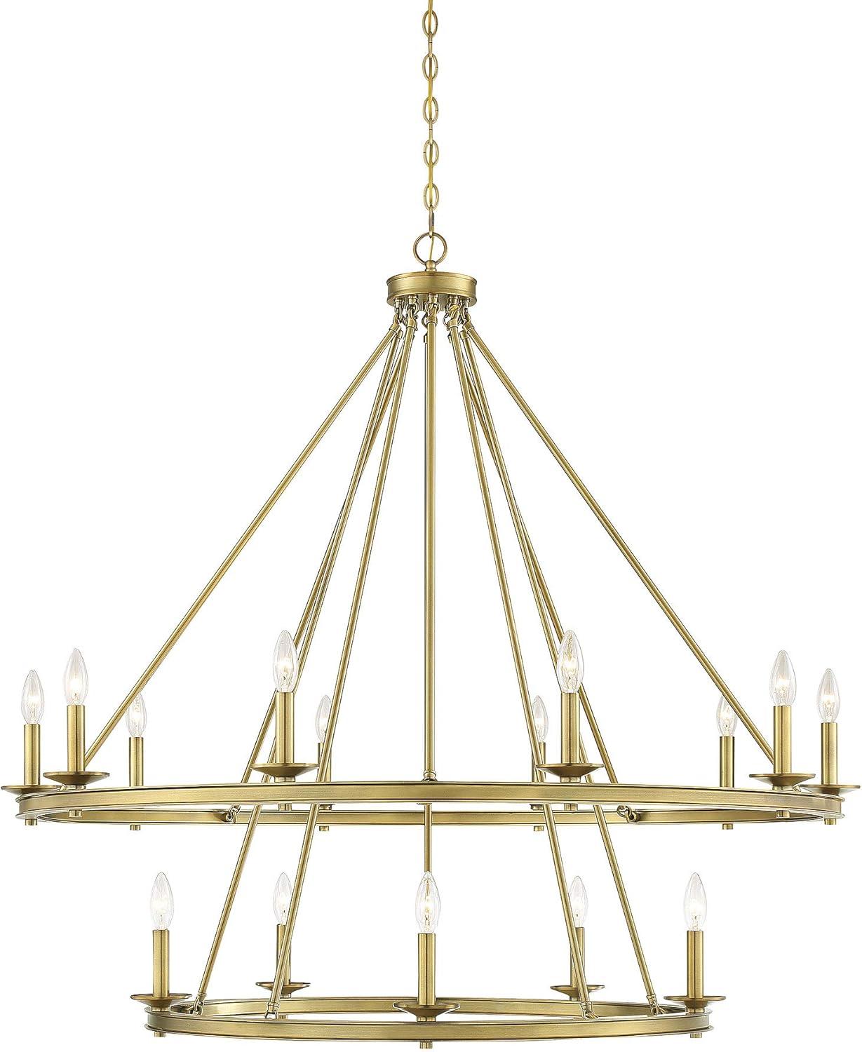 Middleton Brass Elegance 15-Light Two-Tier Candle Chandelier