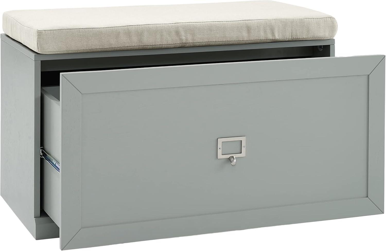 Crestshire Linen Blend Upholstered Storage Bench