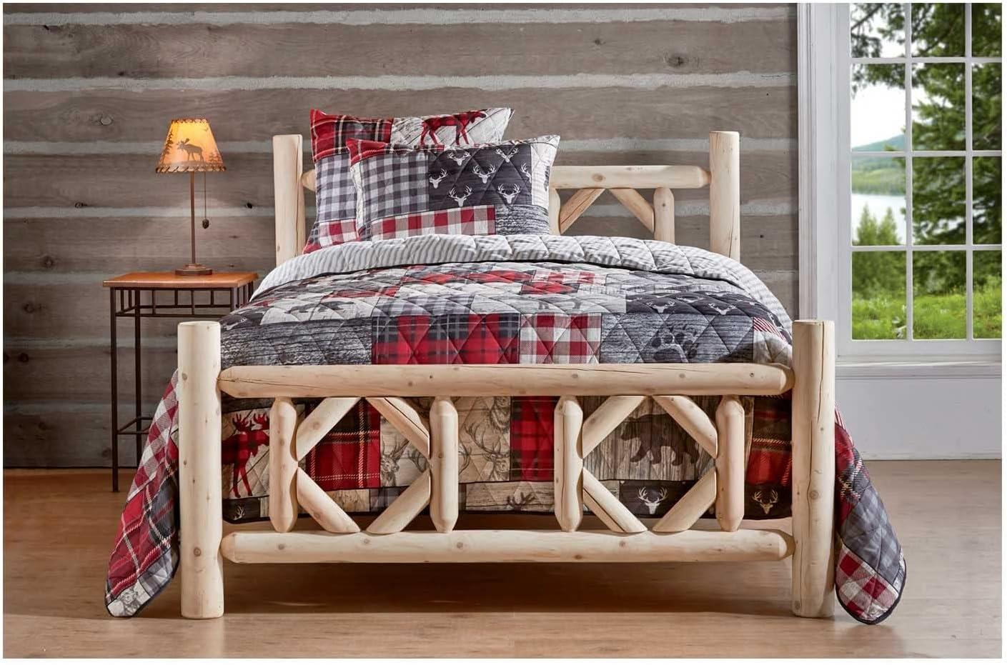 CASTLECREEK Diamond North American Cedar Log Bed, King