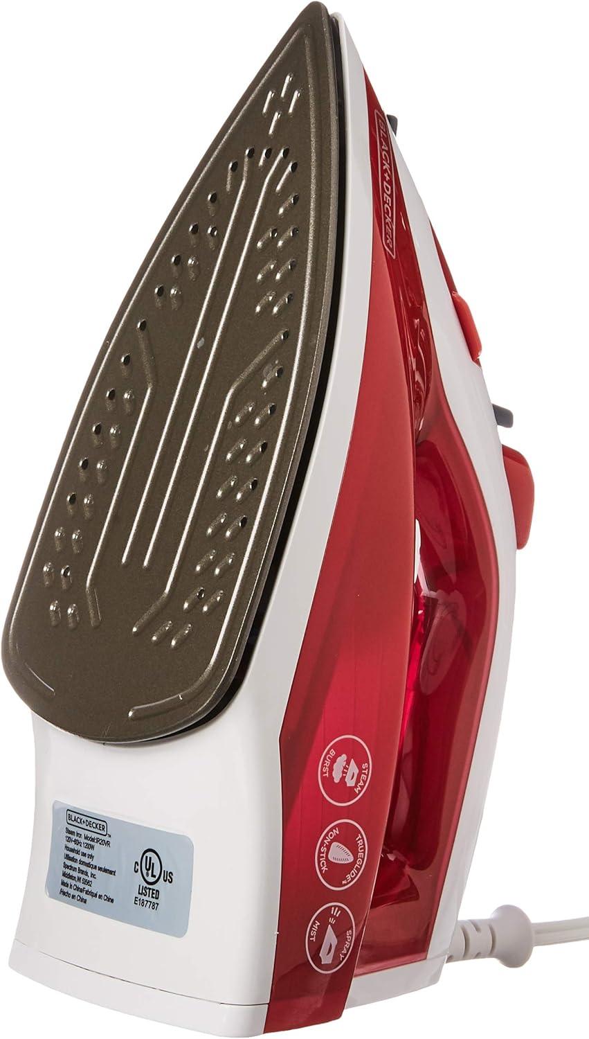 Black and Decker TrueGlide Premium Variable Compact Iron in Red with Nonstick Plate