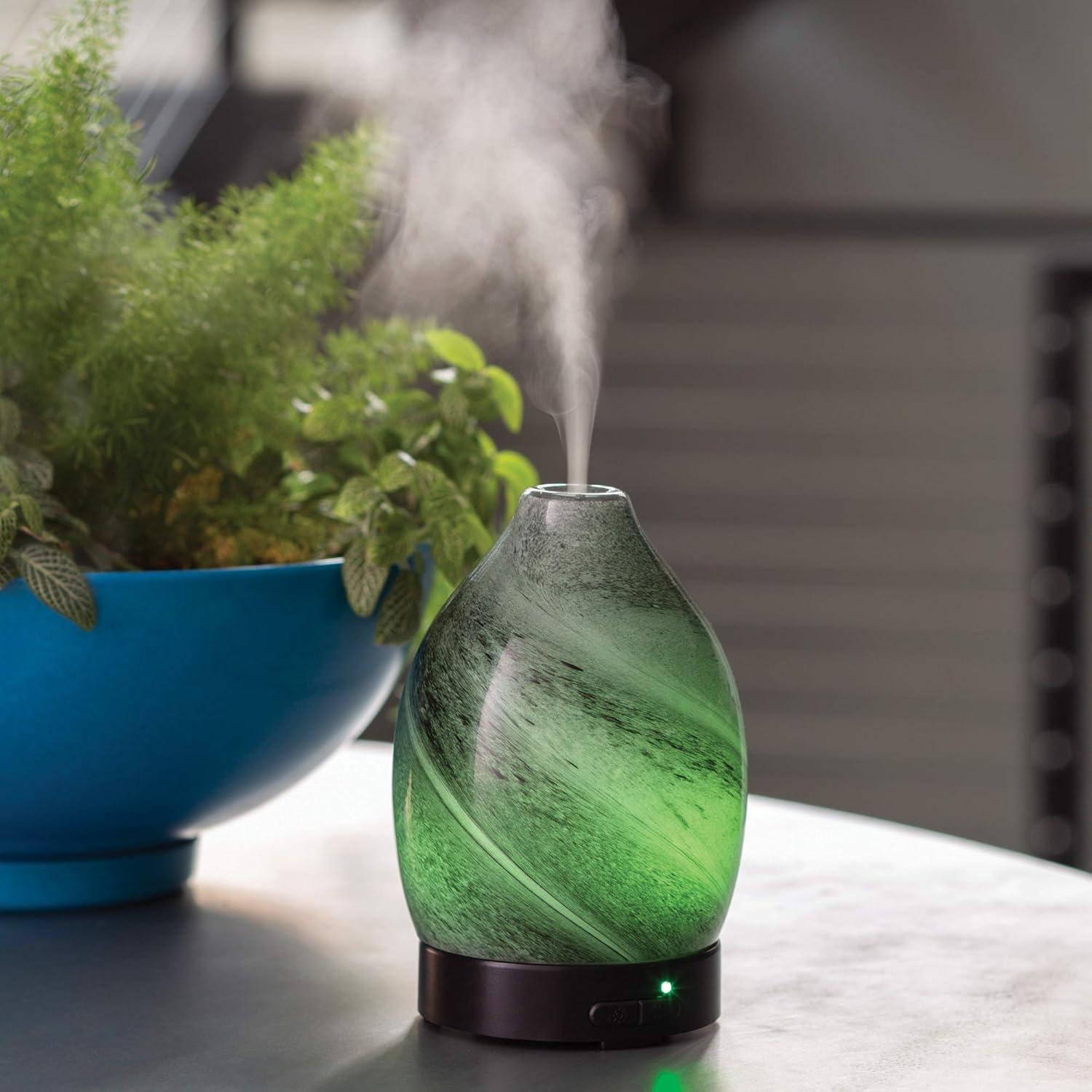 Airome 100 mL Ultrasonic Blown Glass Essential Oil Diffuser, Obsidian