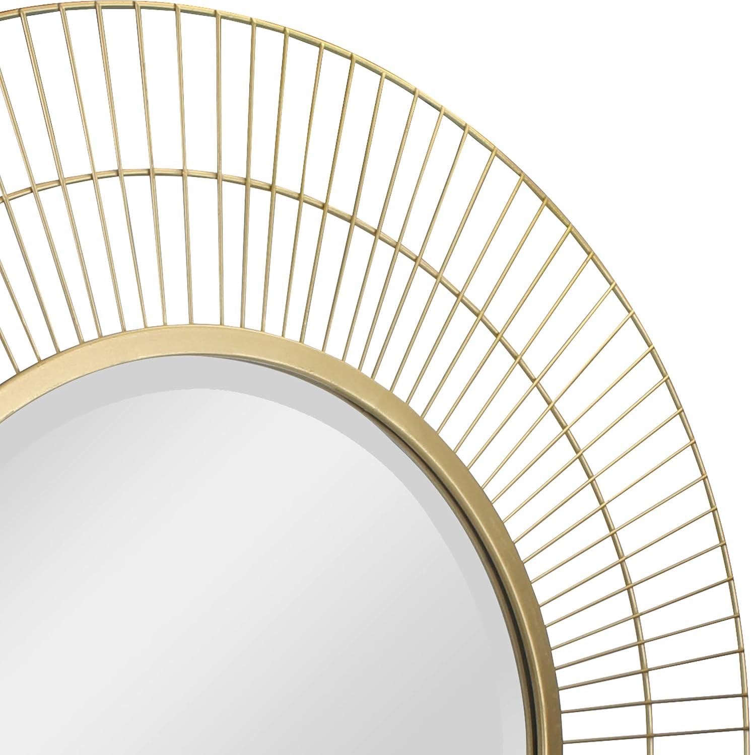 Two Loop Radial Wire Mirror Gold - Stonebriar Collection