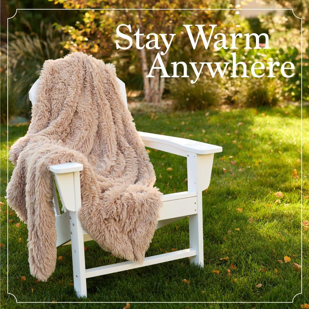 The Connecticut Home Company Throw Blanket for Sofa Couch Chair, White, 65x50