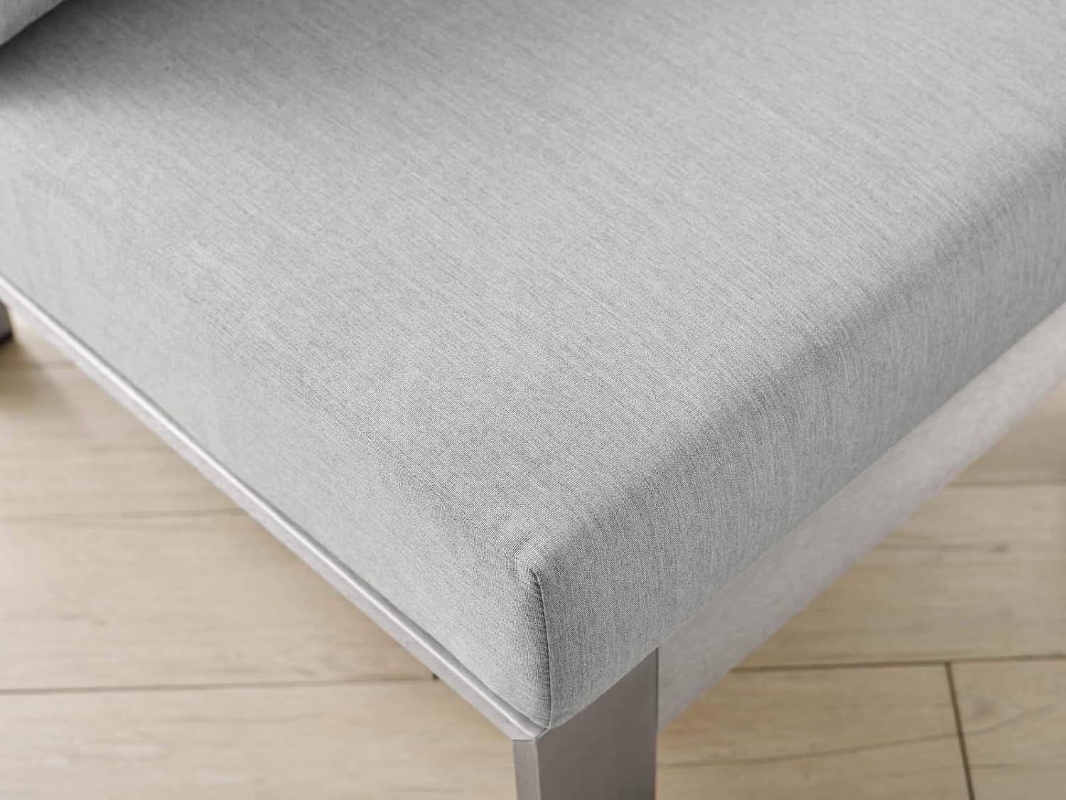 Modway Shore 23.5" Fabric Outdoor Patio Armless Chair in Silver Gray