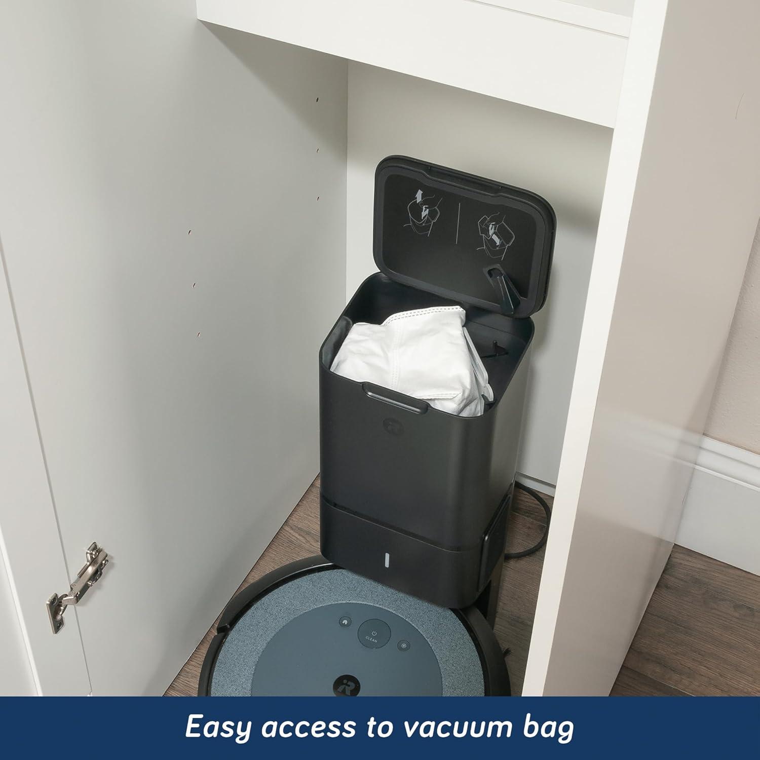Sauder Homeplus Robot Vacuum Storage Cabinet Glacier White