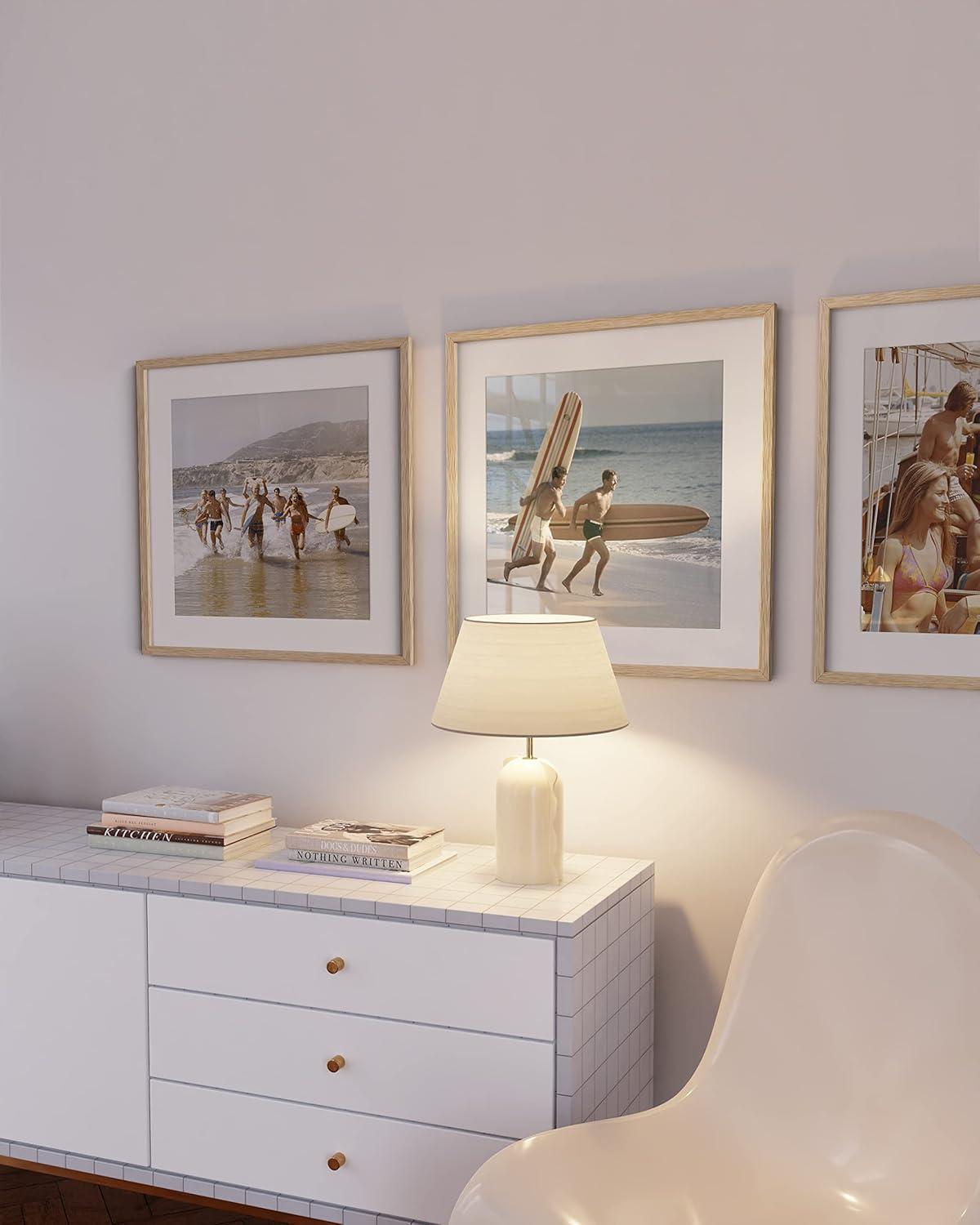 Haus and Hues Set of 3 Picture Frame with Plexiglass Cover, Natural Oak, 20x20