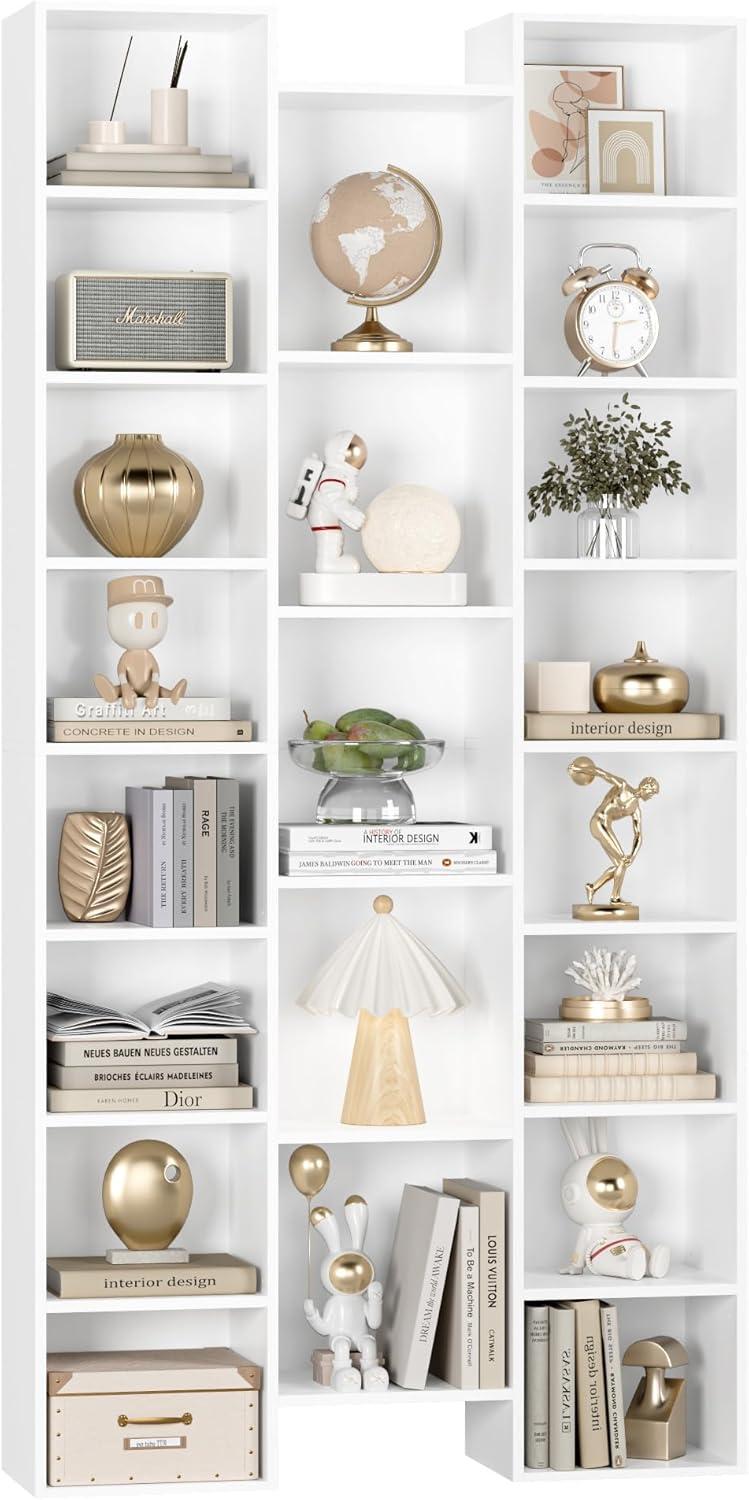 Latitude Run® Triple Wide 8 Tier Media Storage Tower Rack, 71" Tall Bookshelf Black Bookshelf