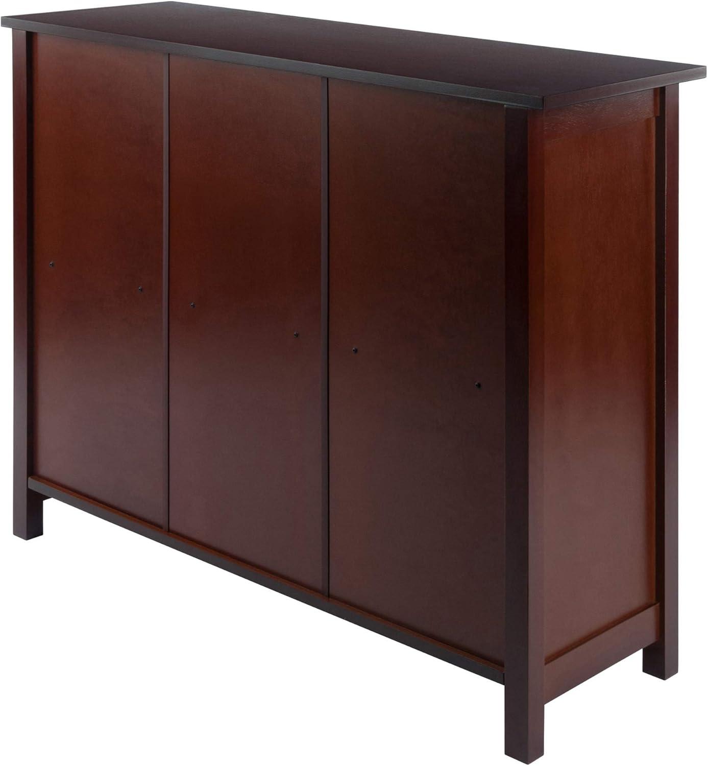 30" 3 Tier Milan Storage Shelf or Bookshelf Long Walnut - Winsome: Fixed Shelves, Wood Composite