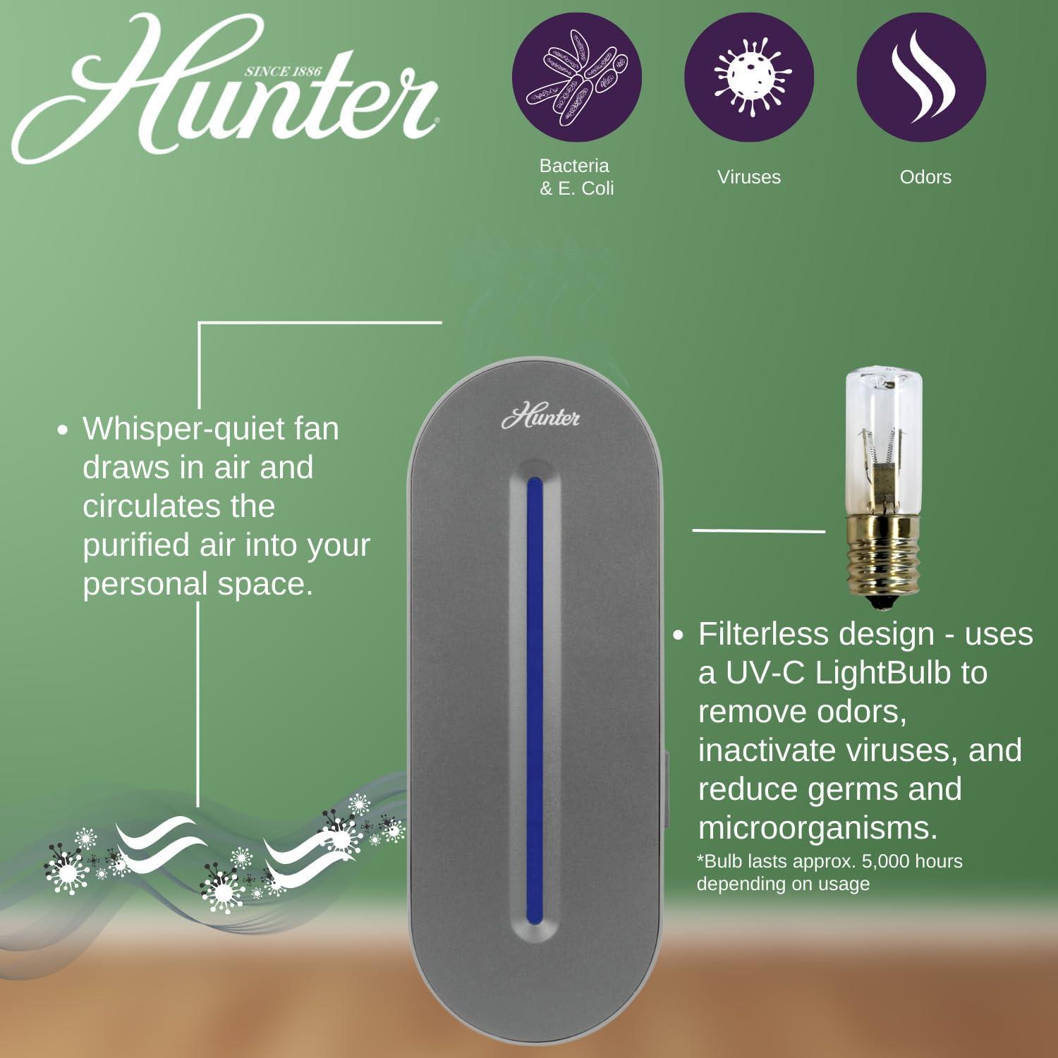 Gray Plug-in UV-C Air Sanitizer with HEPA Filter