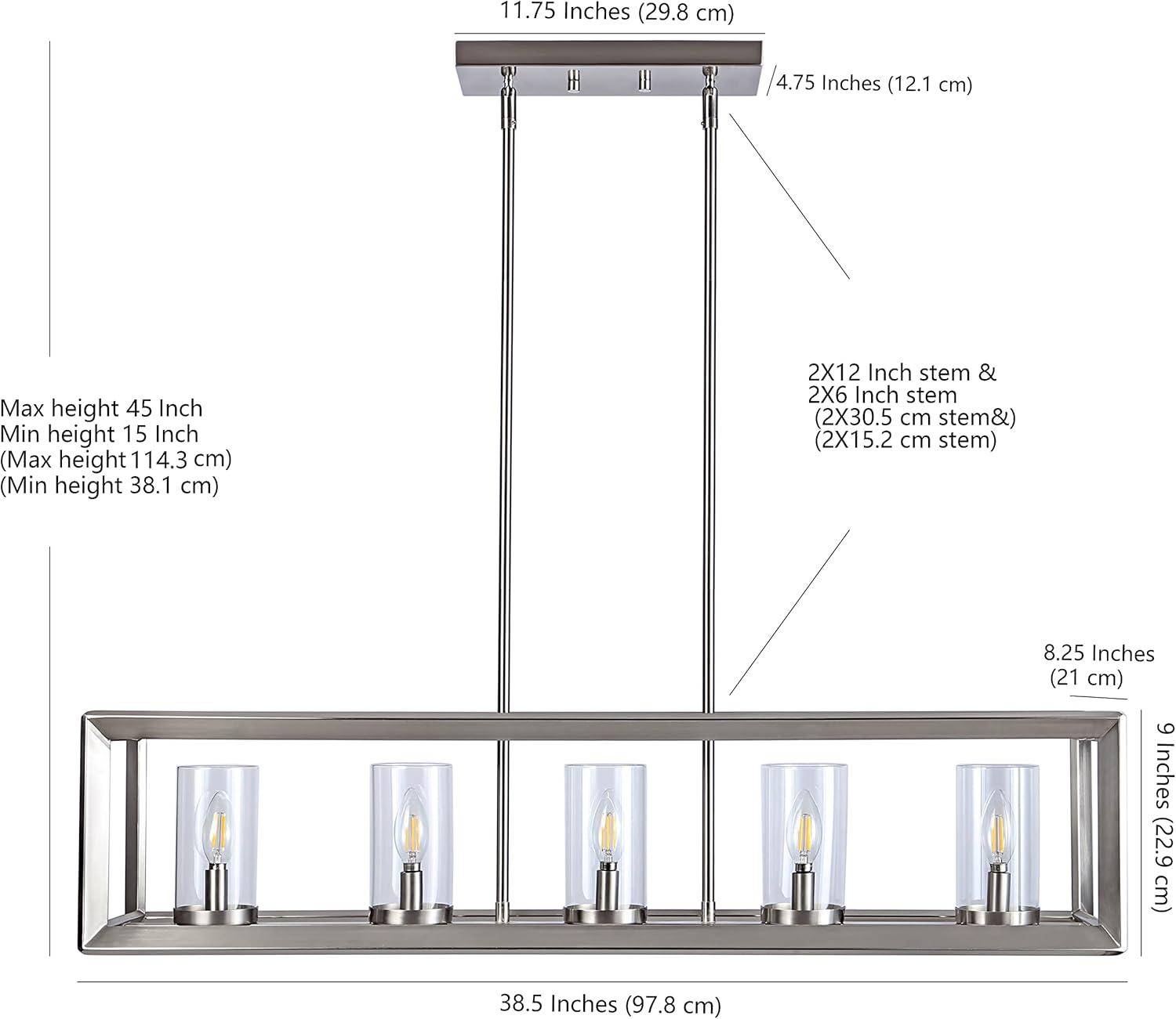 JONATHAN Y Anna Linear 5-light Metal/Glass LED Pendant