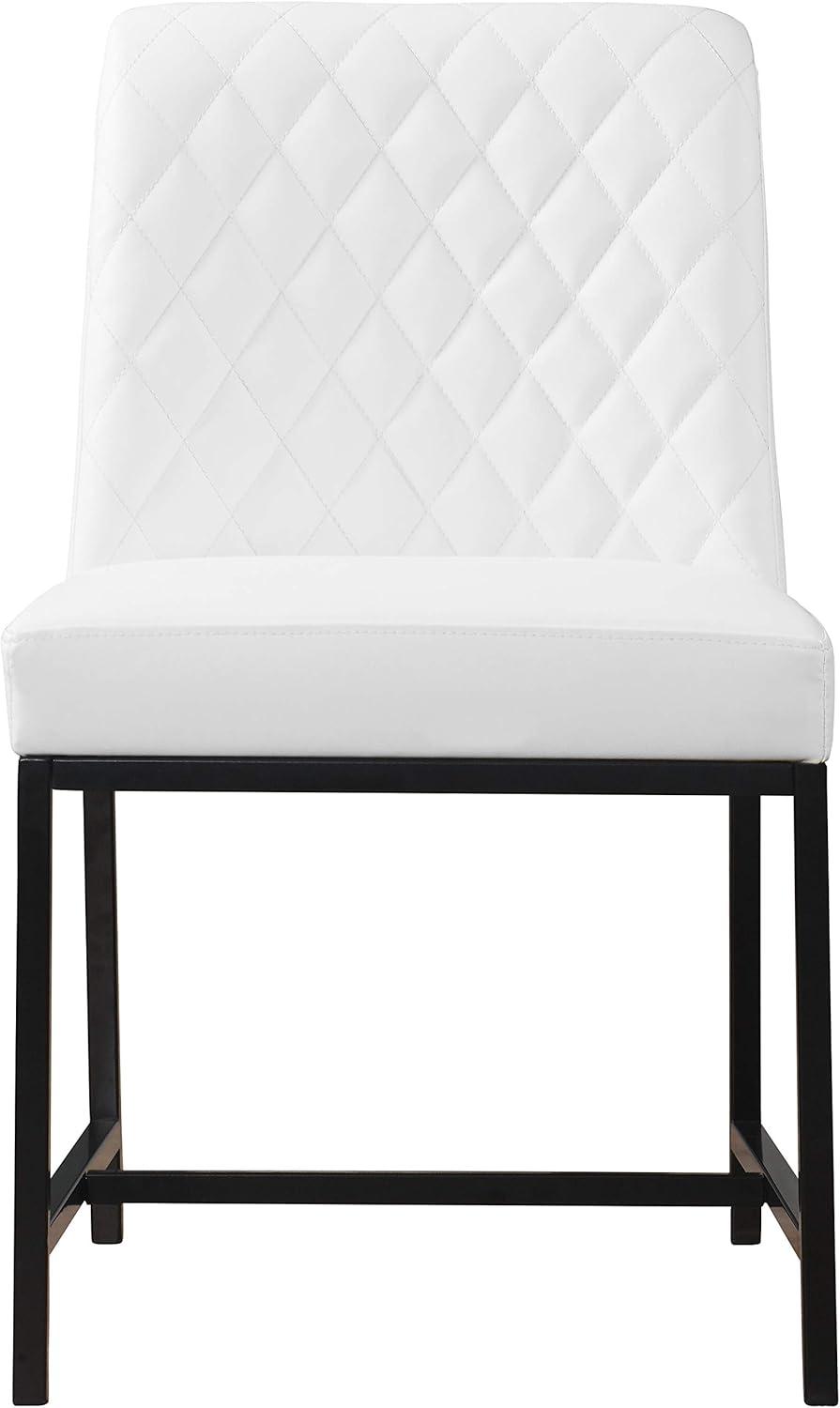 Meridian Furniture Bryce Quilted White Vegan Leather Dining Chair (Set of 2)