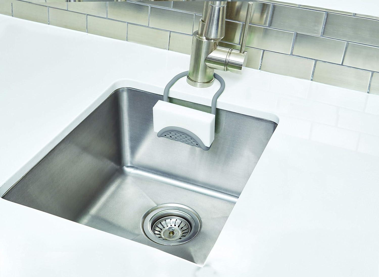 UMBRA Sling Kitchen Sink Accessory, Single-Sided Sponge Holder, Charcoal