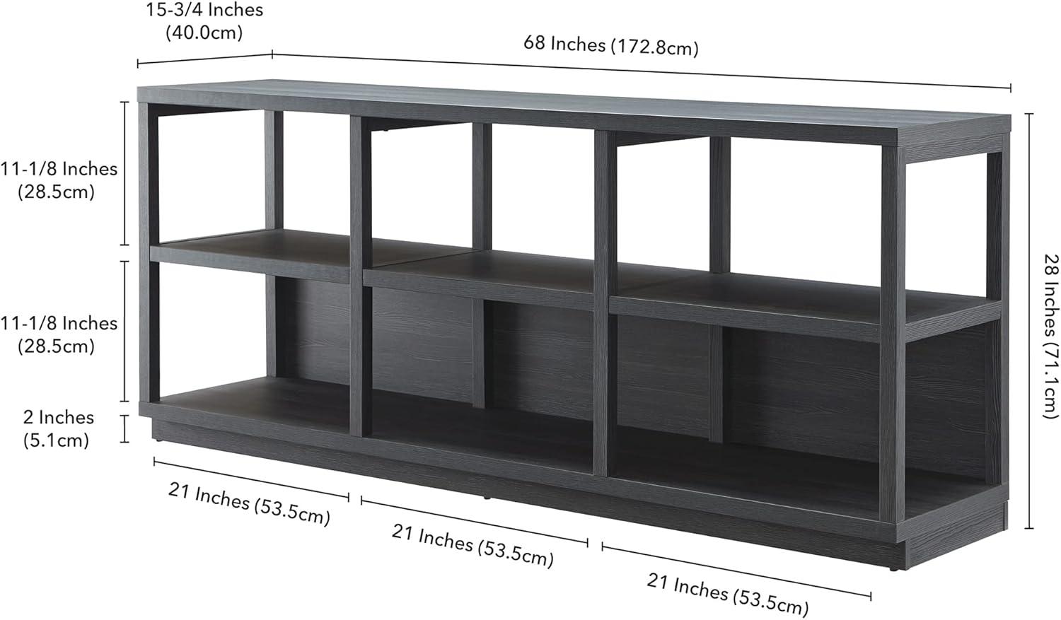 Evelyn&Zoe Thalia Rectangular TV Stand for TV's up to 75", Charcoal Gray