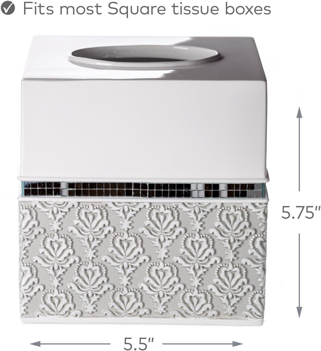 Creative Scents Mirror Damask Tissue Box Cover