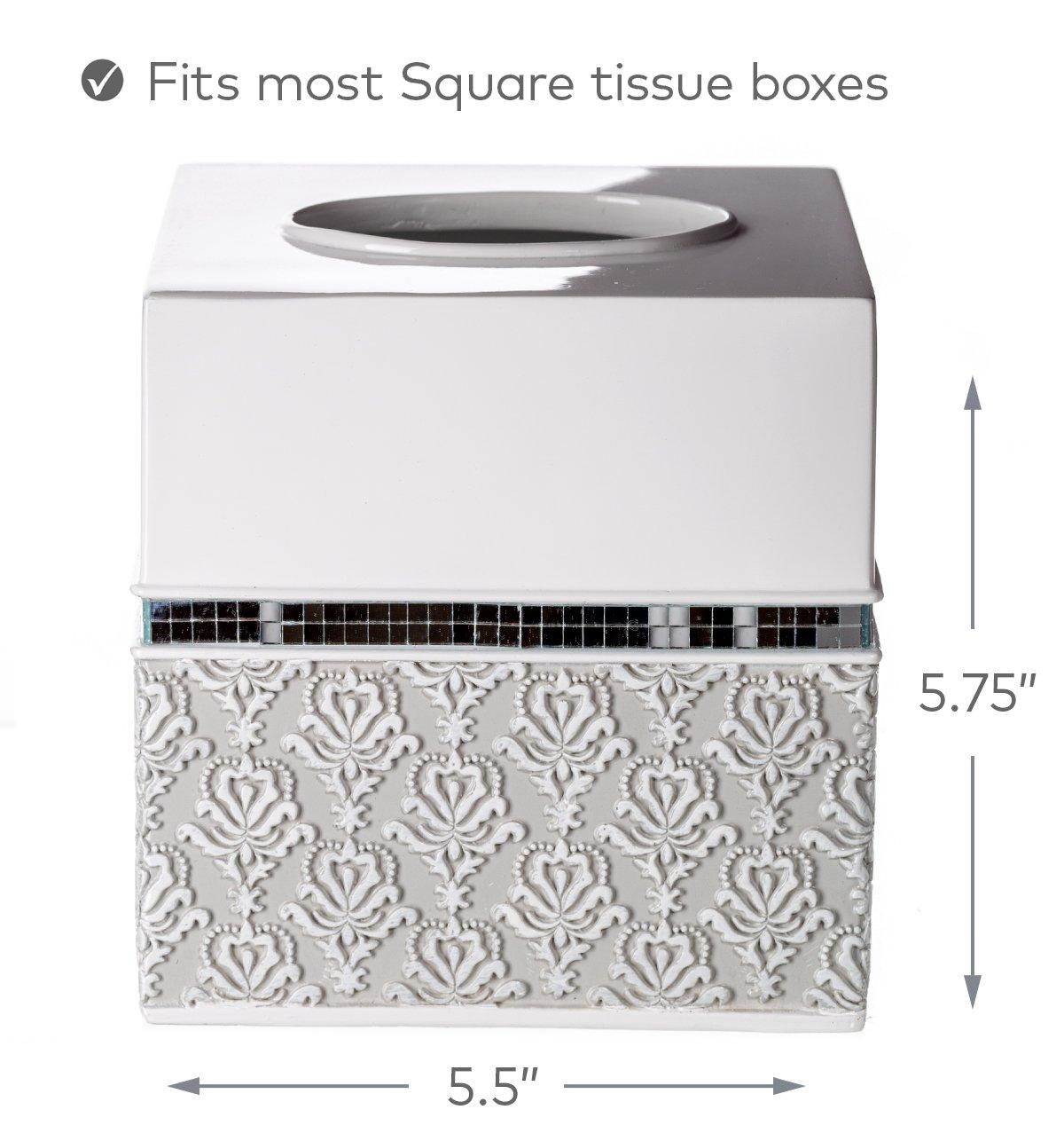 Creative Scents Mirror Damask Tissue Box Cover