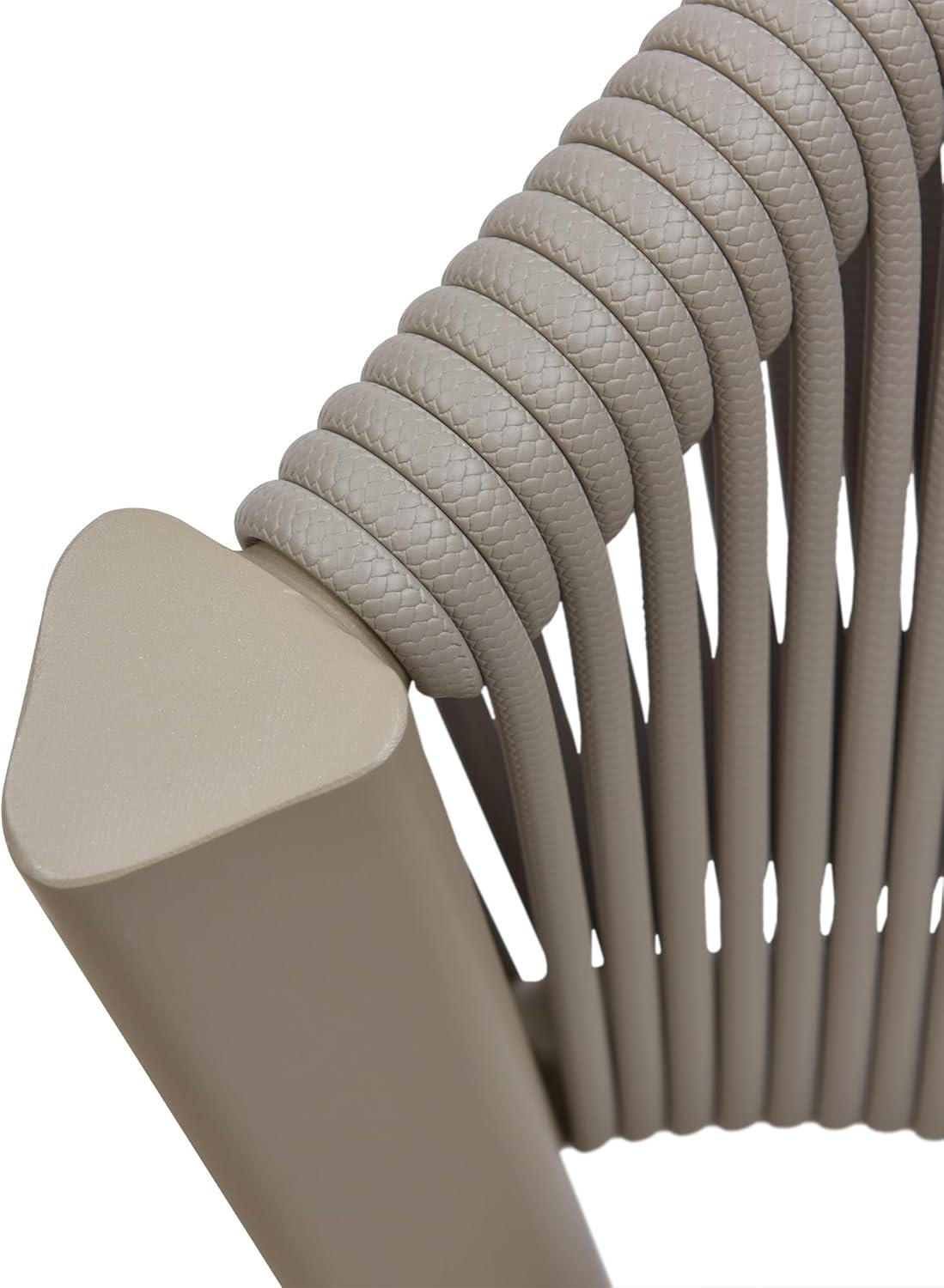 7-Piece Aluminum Wicker Dining Table and Chairs Patio Outdoor Dining Set Teak Patio Furniture Set with Cushions, Brown