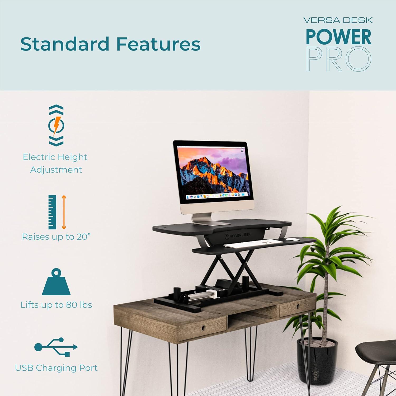 Versa Products VersaDesk PowerPro 5-20" Electric Sit to Stand Desktop Converter SP7644024-00-01