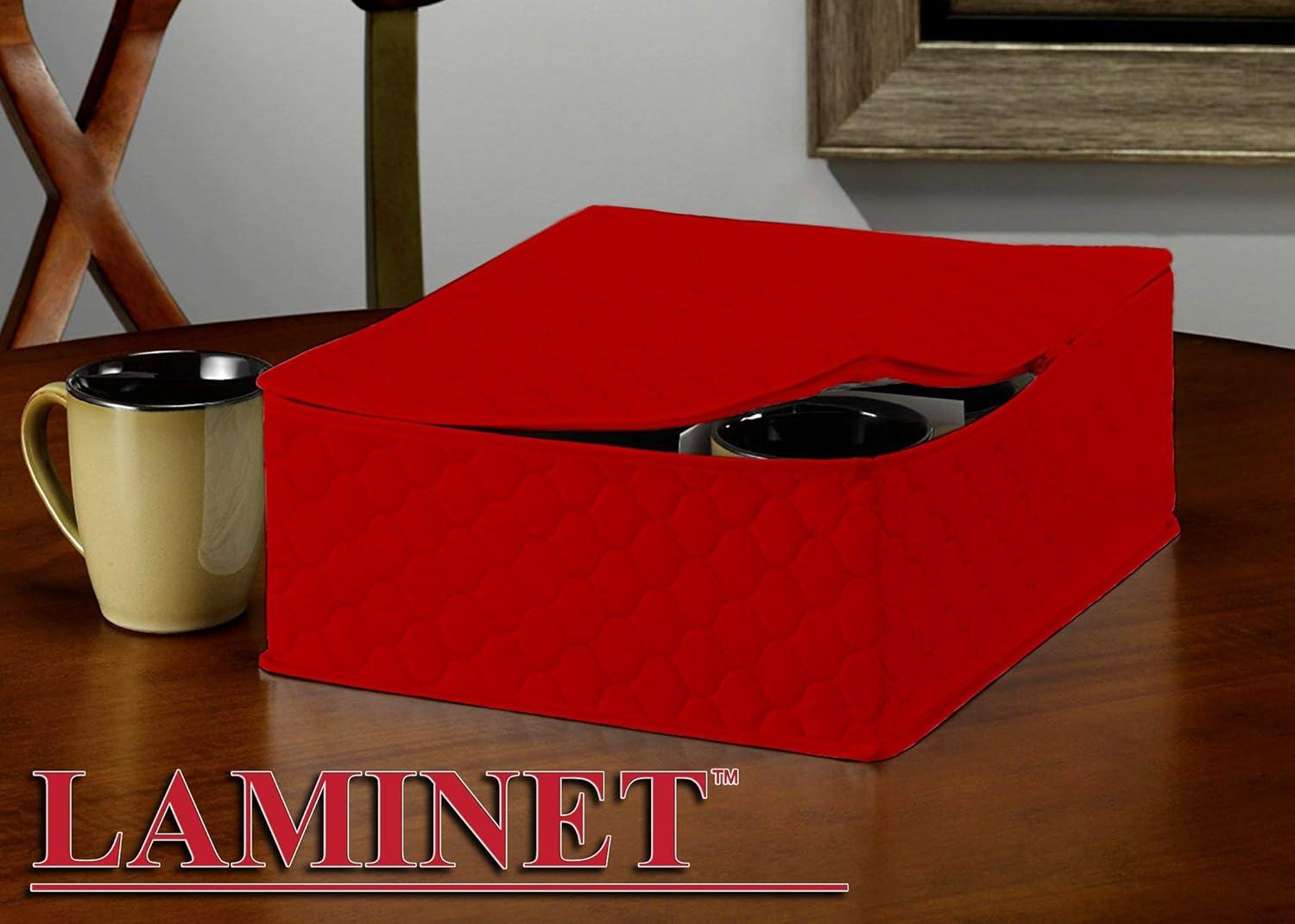 LAMINET Quilted Mug/Cup Storage Case - Holds Up to 12 Mugs/Cups - RED -6501A-RED-FBM