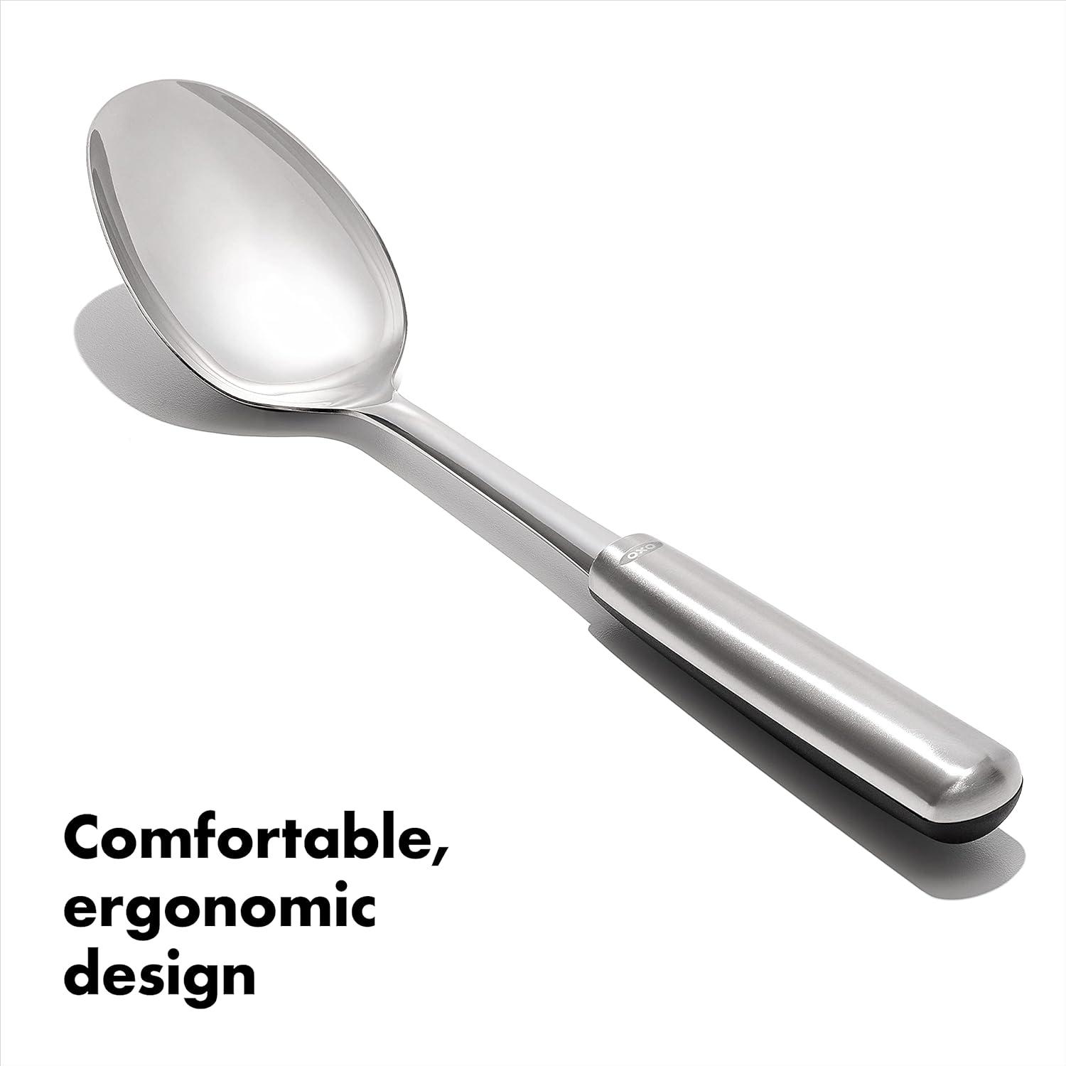 Stainless Steel Cooking Spoon with Non-Slip Handle