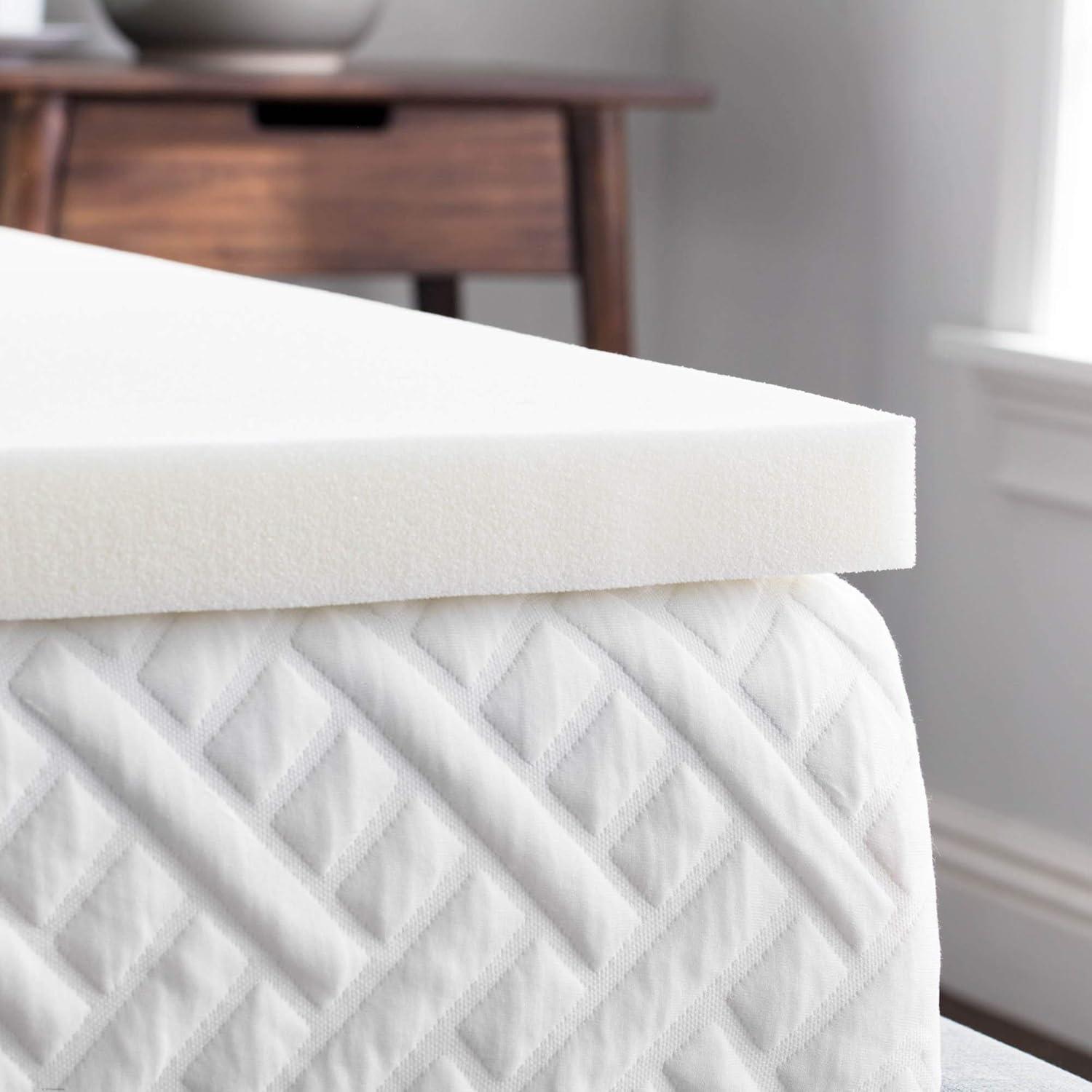 Twin XL White Ventilated Memory Foam Mattress Topper