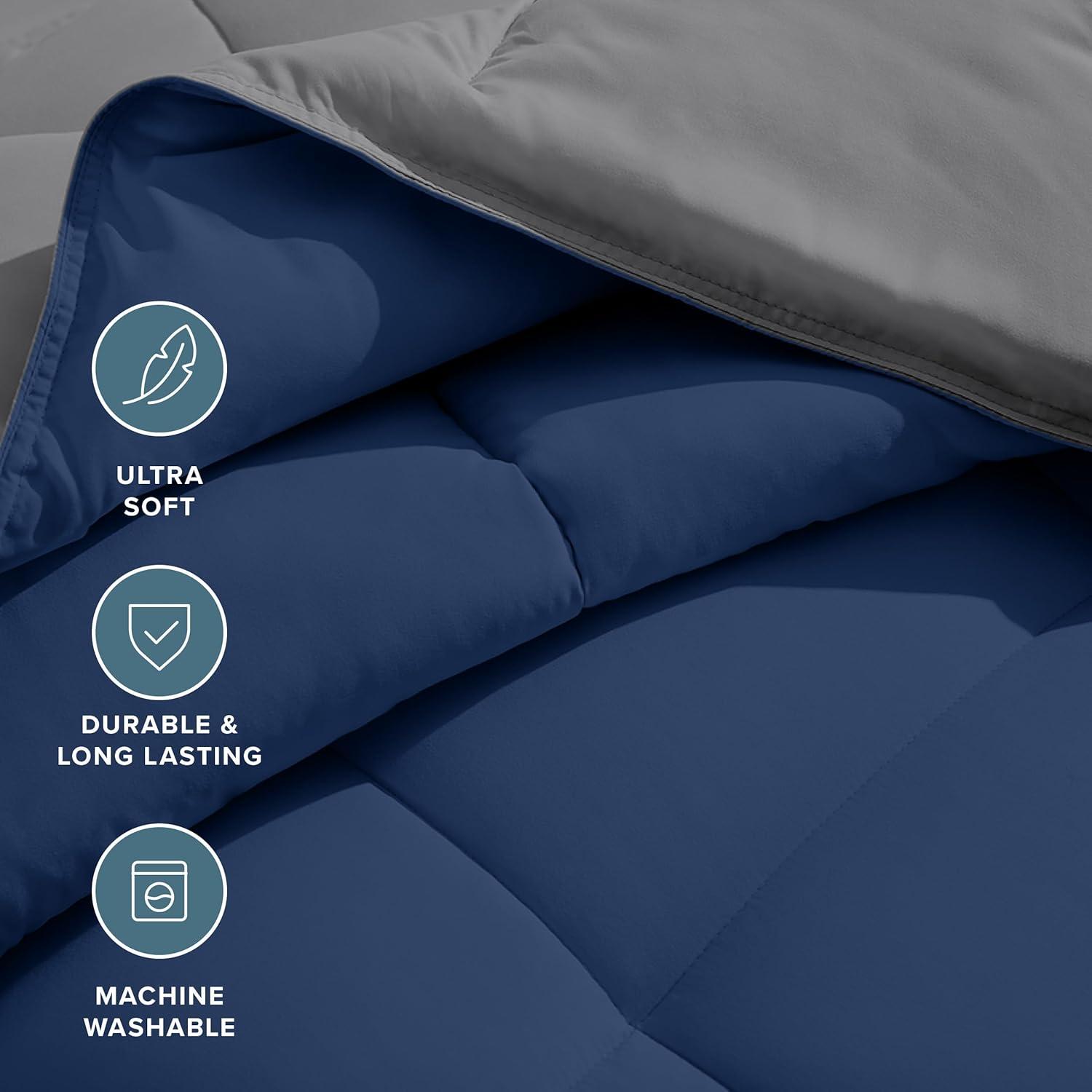 Bare Home Premium Ultra Soft Modern & Contemporary Box Stitch Comforter