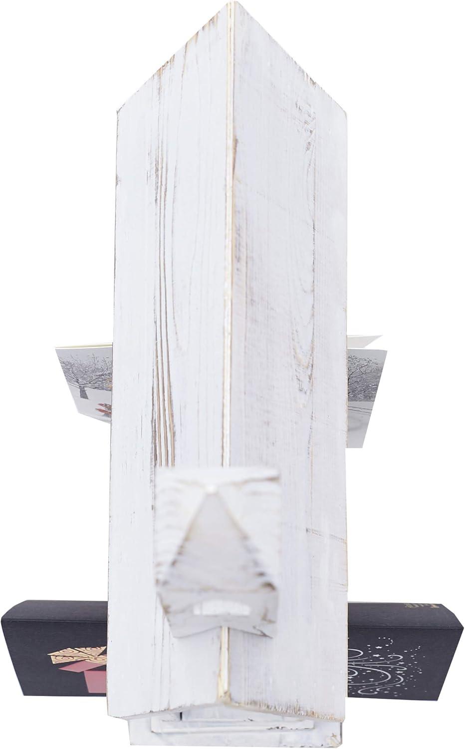 Gallerie II 24" Rustic White Church Chapel w/ White Roof Easter & Christmas Card Mail Holder
