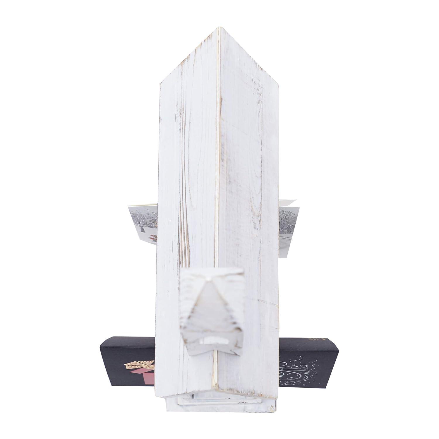 Gallerie II 24" Rustic White Church Chapel w/ White Roof Easter & Christmas Card Mail Holder