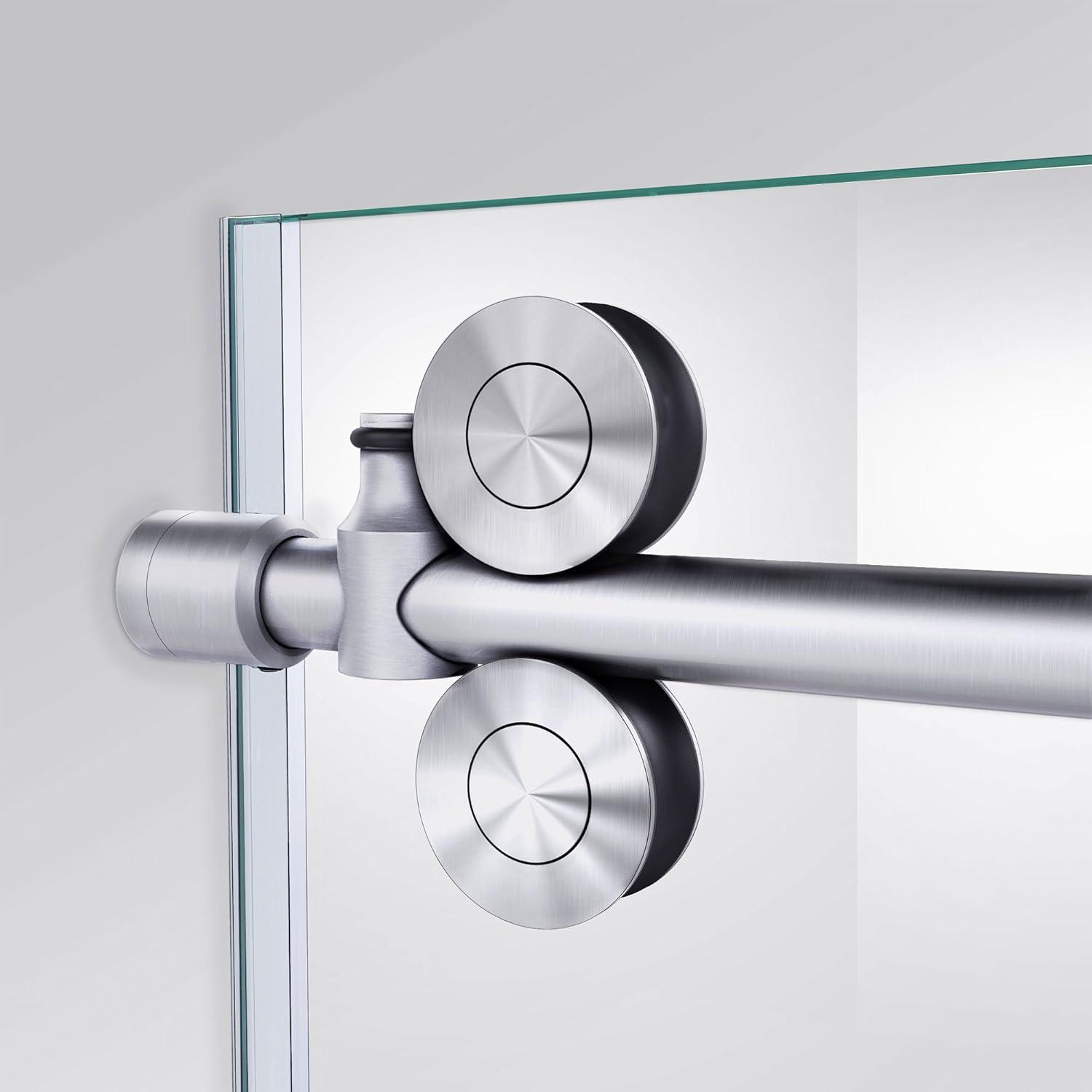 Enigma-XO 50" W x 76" H Sliding Frameless Shower Door with Clear Max™ Technology