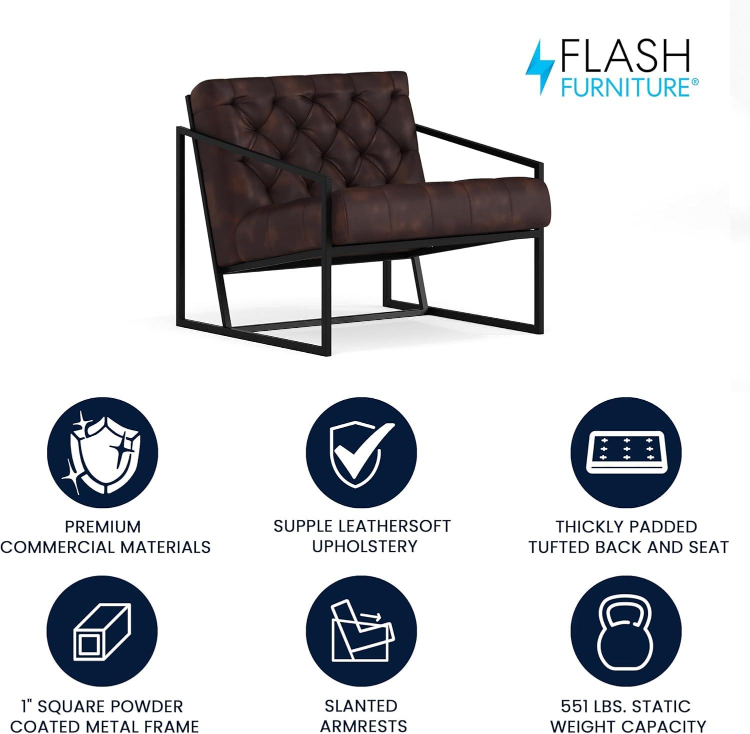 Flash Furniture Hercules Madison Bomber Jacket LeatherSoft Tufted Lounge Chair