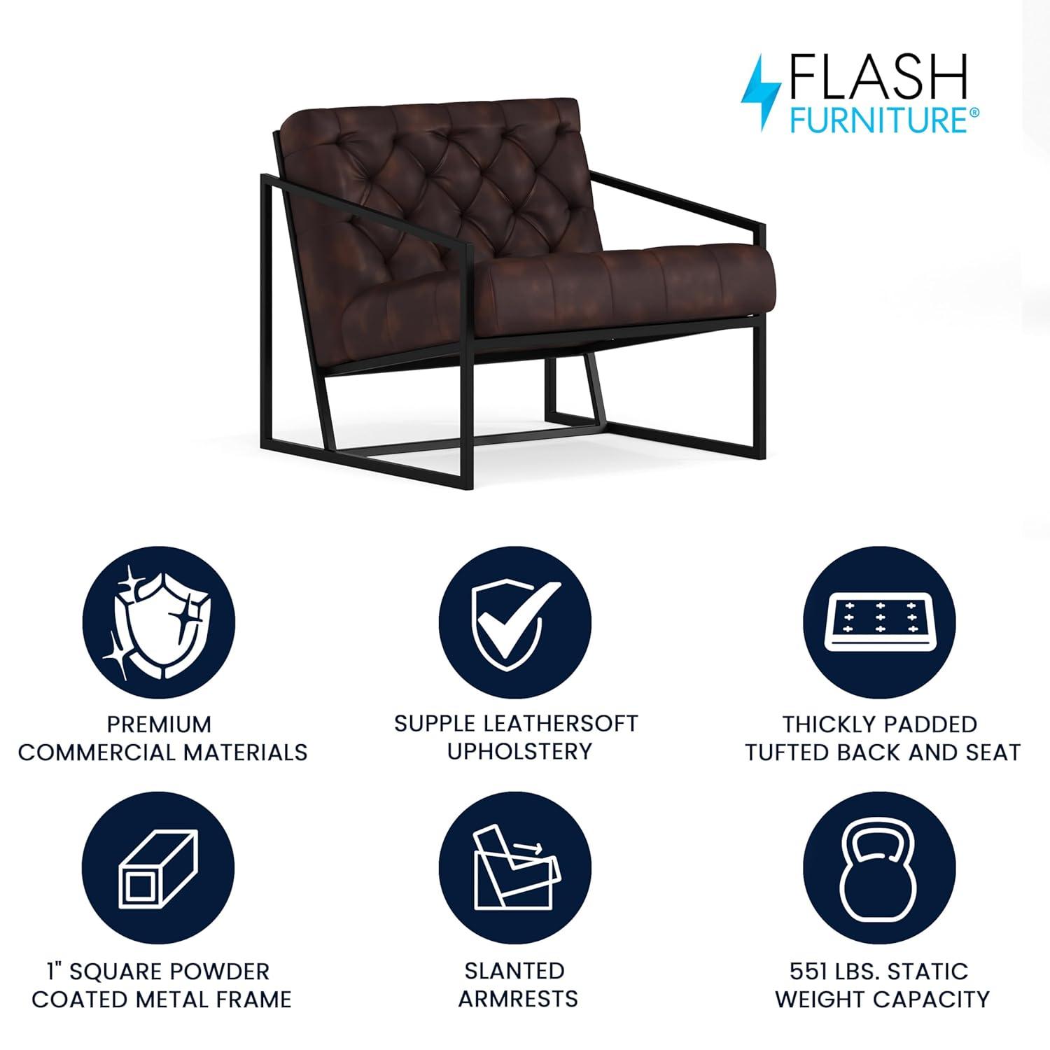 Flash Furniture Hercules Madison Bomber Jacket LeatherSoft Tufted Lounge Chair