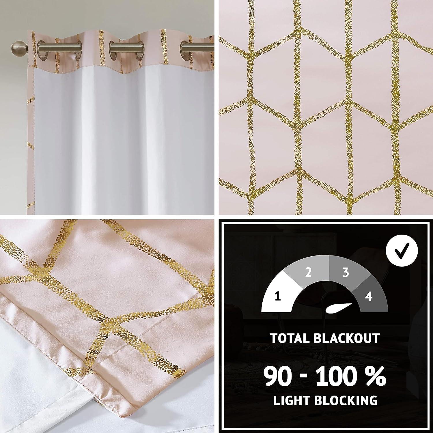 Intelligent Design Raina Geometric Total Blackout Grommet Single Curtain Panel