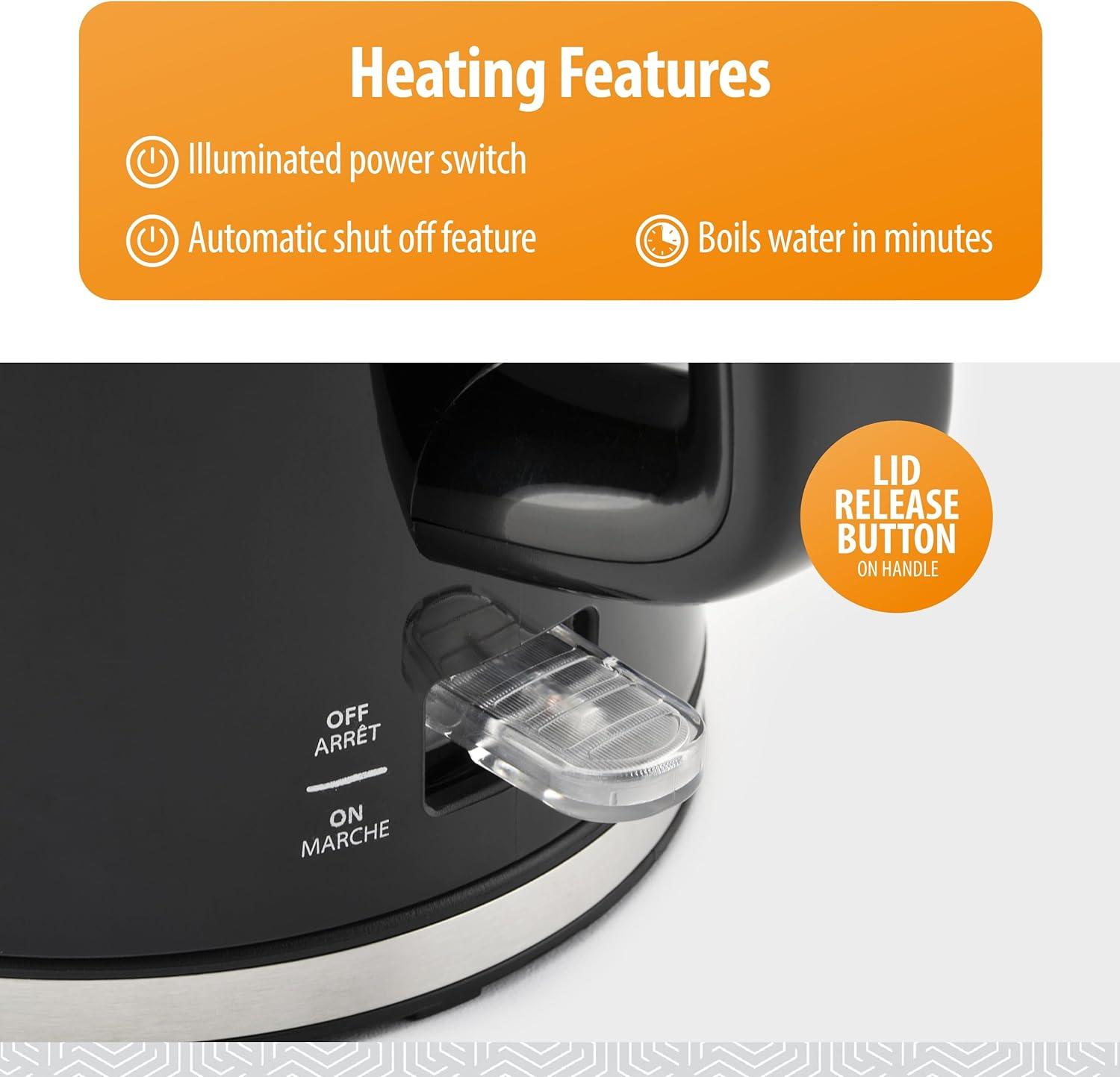 Toastmaster 1.7 Quarts Plastic Electric Tea Kettle