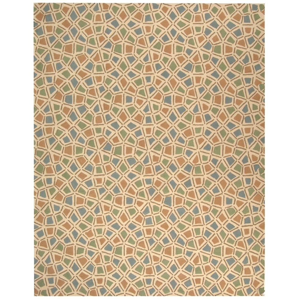 Newport NPT426 Hand Hooked Area Rug - Blue/Green - 5'6"x8'6" - Safavieh.