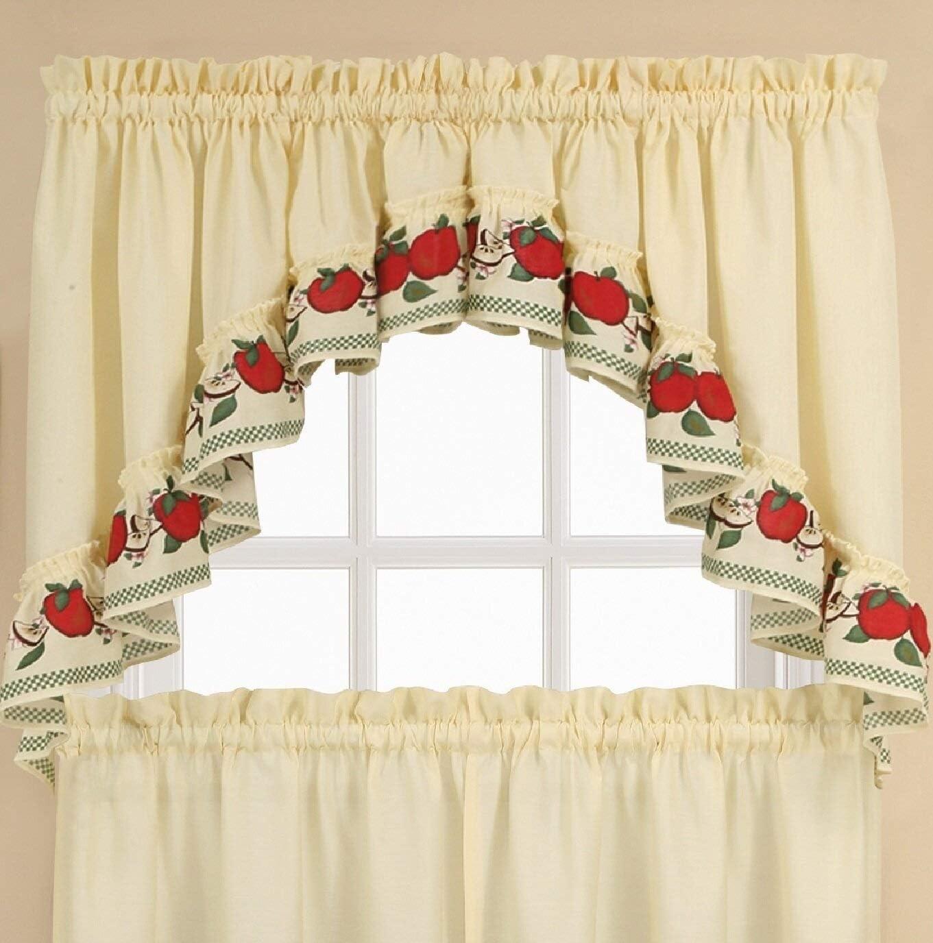 CHF Industries Red Delicious Apple 3-Piece Curtain Panel Set, Printed, Adult