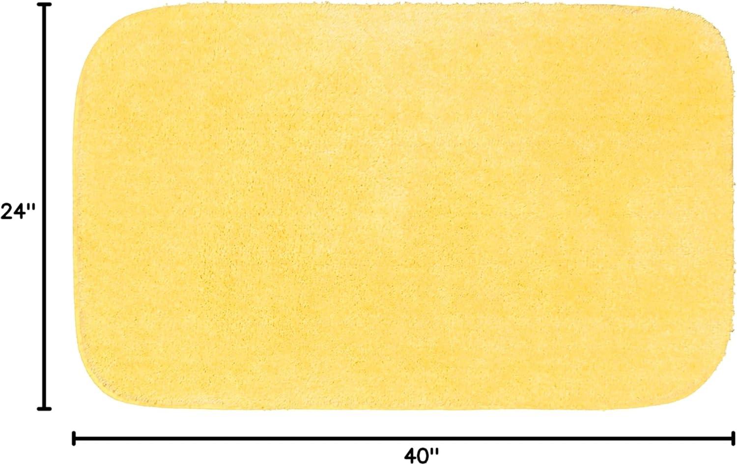 Garland Rug 24"x40" Traditional Plush Nylon Washable Bath Rug Yellow : Microfiber, Machine Washable, Non-Slip Backing