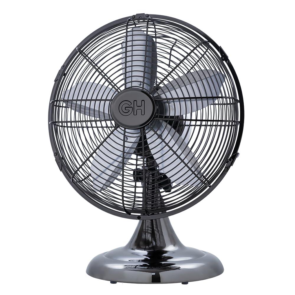 Good Housekeeping Good Housekeeping's All-Metal Retro 3-Speed 12" Oscillating Office Desk Table Fan (Multiple Finishes Available)