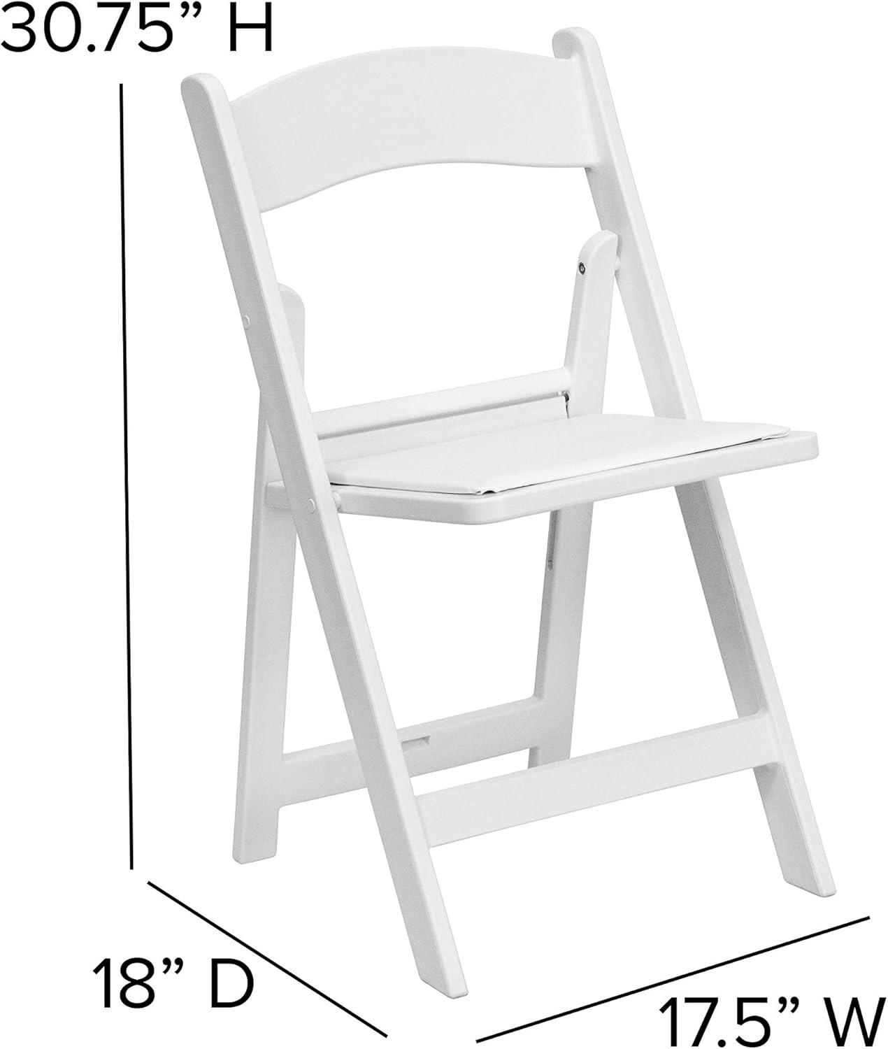 Emma and Oliver 2 Pack Wedding Party Event Resin Folding Chair with Vinyl Padded Seat