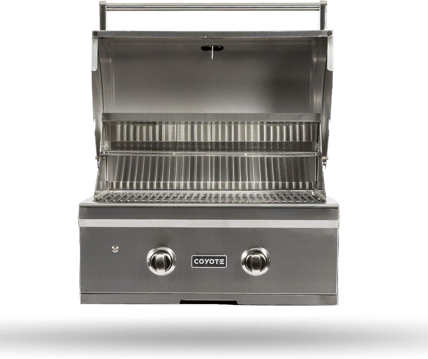 28-Inch Stainless Steel Built-In Propane Gas Grill with Side Burner