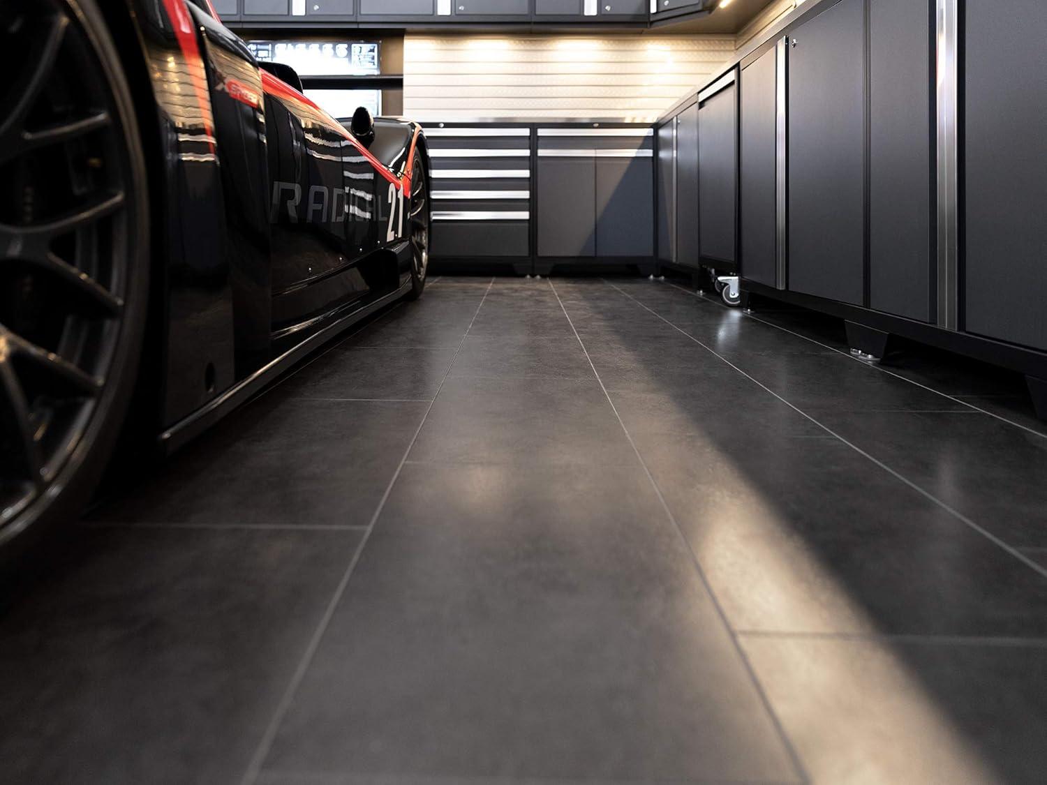NewAge Products Stone Composite Luxury Vinyl Tile 600 Sqft Flooring Bundle (12" W x 23" L x 0.37" H), Slate