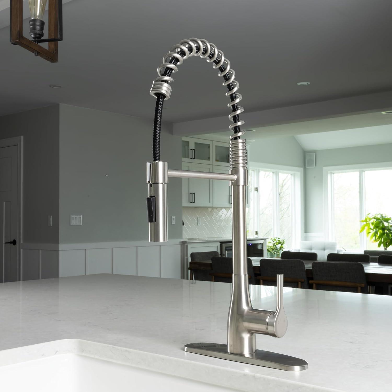 Spring Neck Pull Down Single Handle Kitchen Faucet