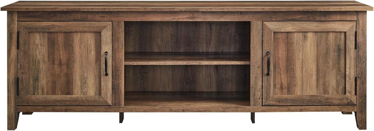 Rustic Oak Modern Farmhouse 70" TV Stand with Grooved Doors