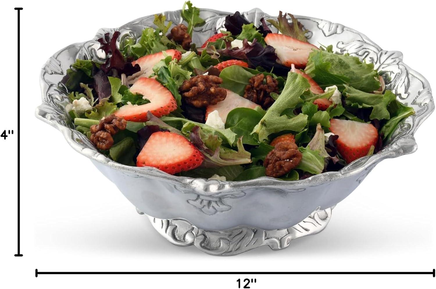 Arthur Court Designs Fleur De Lis Aluminum Salad Bowl