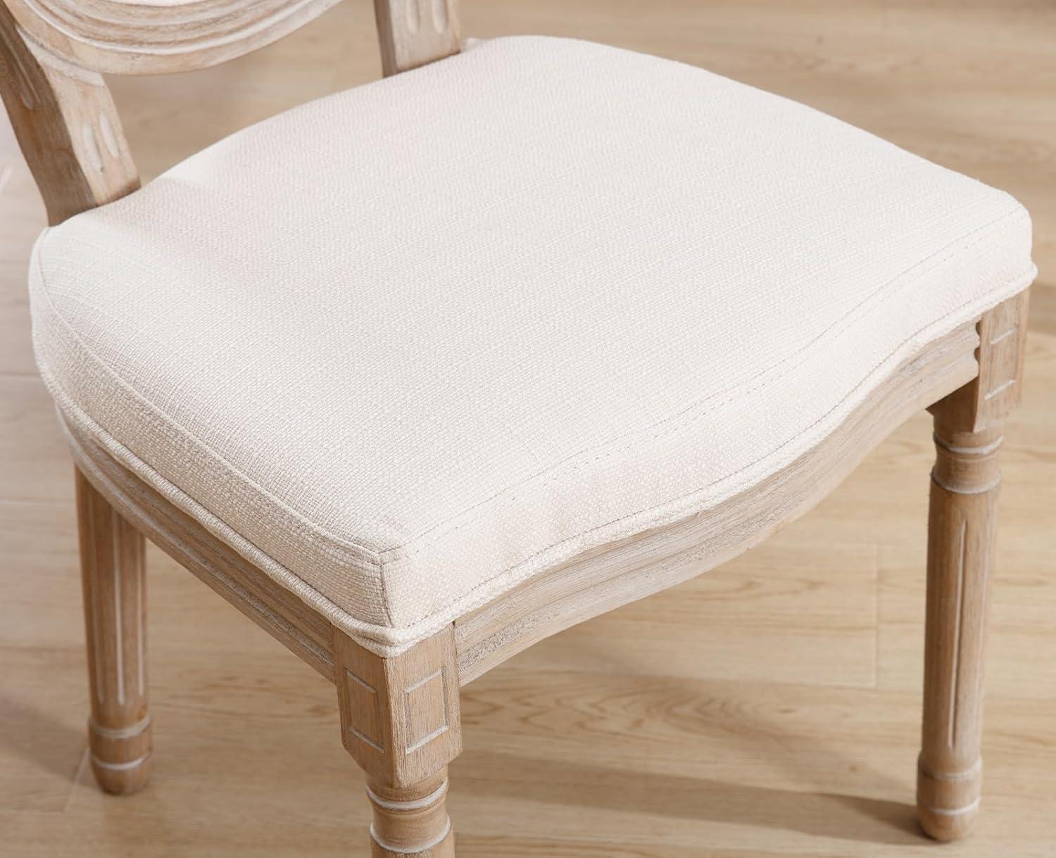 SoarFlash French Dining Chairs Set of 6, Vantage Dining Chair with Round Back, Farmhouse Country Dining Chair for Kitchen,Bedroom,Beige