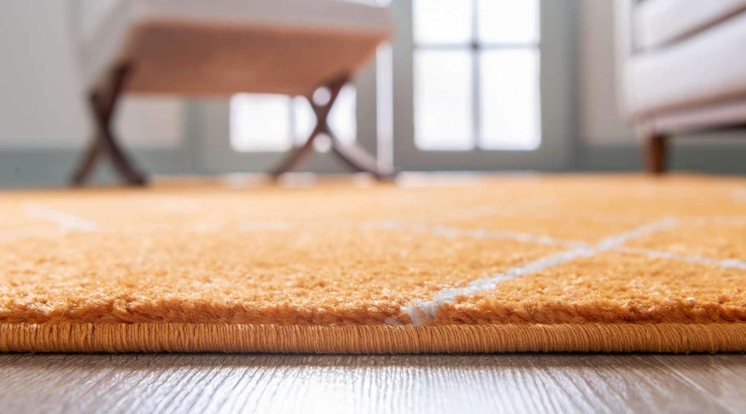 Unique Loom 2' 0 x 8' 8 Trellis Frieze Geometric Orange Area Rug