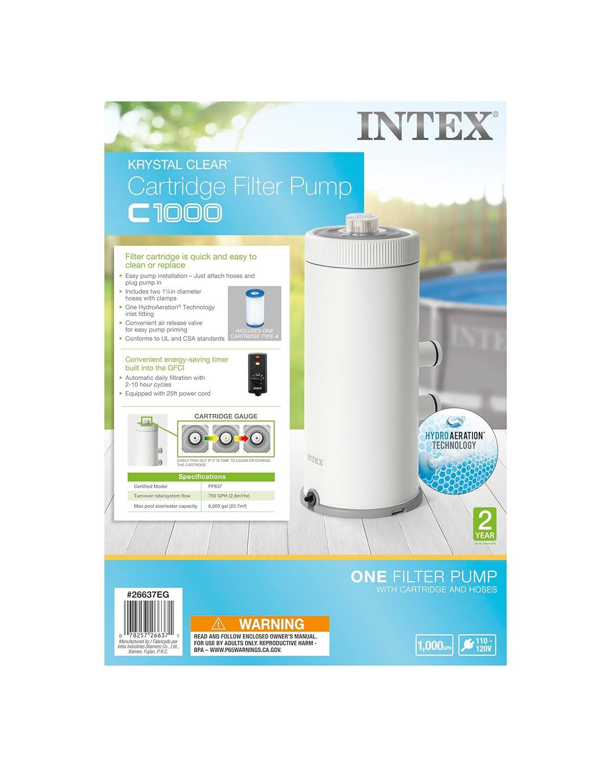 INTEX C1000 Cartridge Filter Pump with GFCI