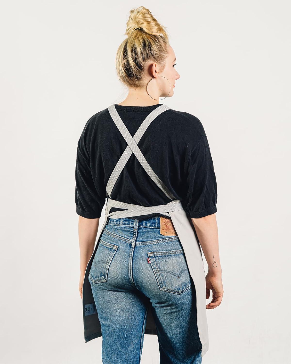 Caldo Crossback Kitchen Apron for Cooking (Black)