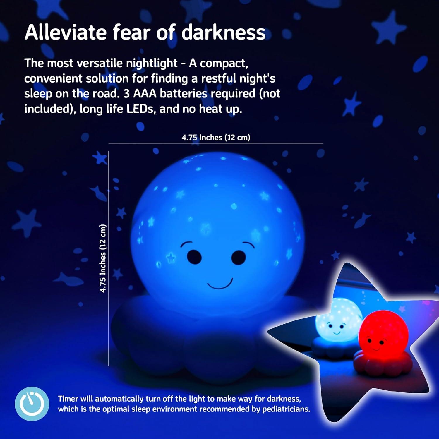 Cloud B Twinkles To Go Color Changing Octo LED Night Light, Blue